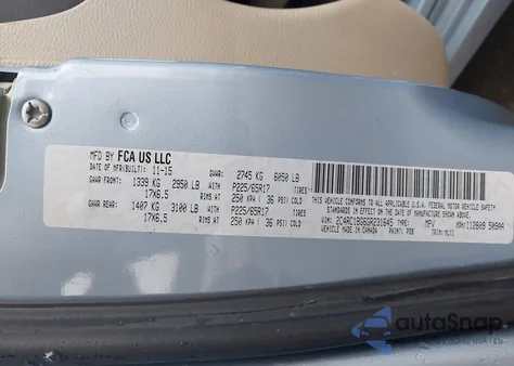 2016 Chrysler Town & Country Touring z USA, uszkodzony, nr VIN 2C4RC1BG6GR231645